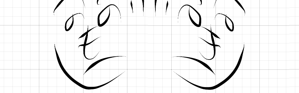 A drawing mirrored left-to-right to check its balance